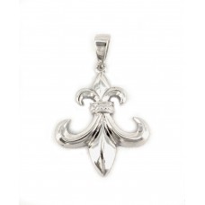 Necklace – 12 PCS Pendant - 925 Sterling Silver Fleur de Lis - NE-PPT8874